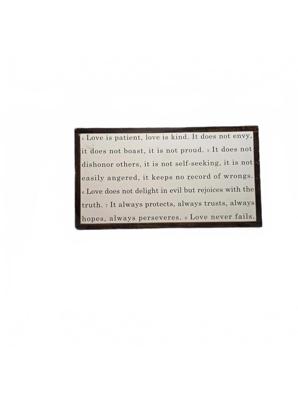 Farmhouse-Style 'Love is Patient, Love is Kind' Wood Sign for Kids' Room Decor,